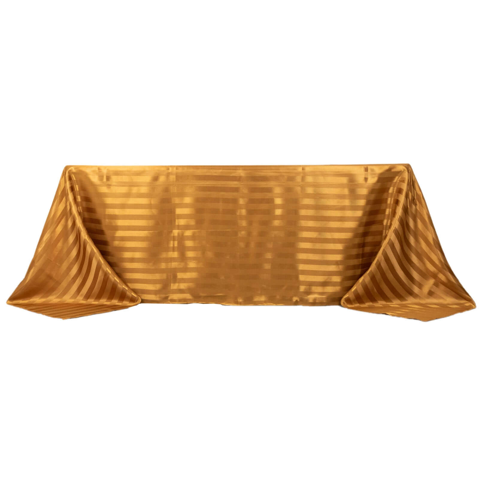 Satin Striped 90"x132" Rectangular Tablecloth Gold - Seamless Silky Smooth Table Cover