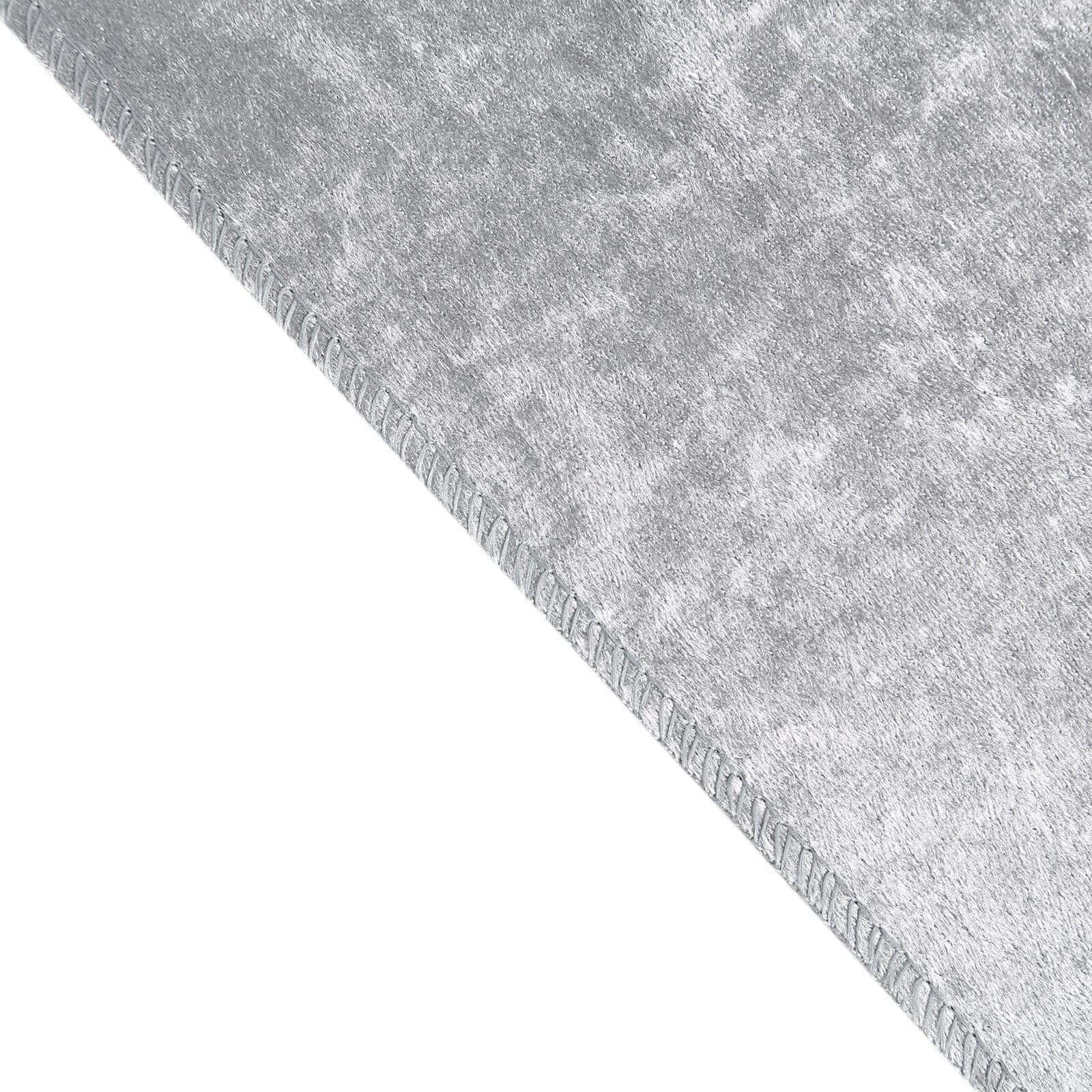 Premium Velvet 90"x132" Rectangle Tablecloth Silver - Reusable Soft & Seamless Table Cover