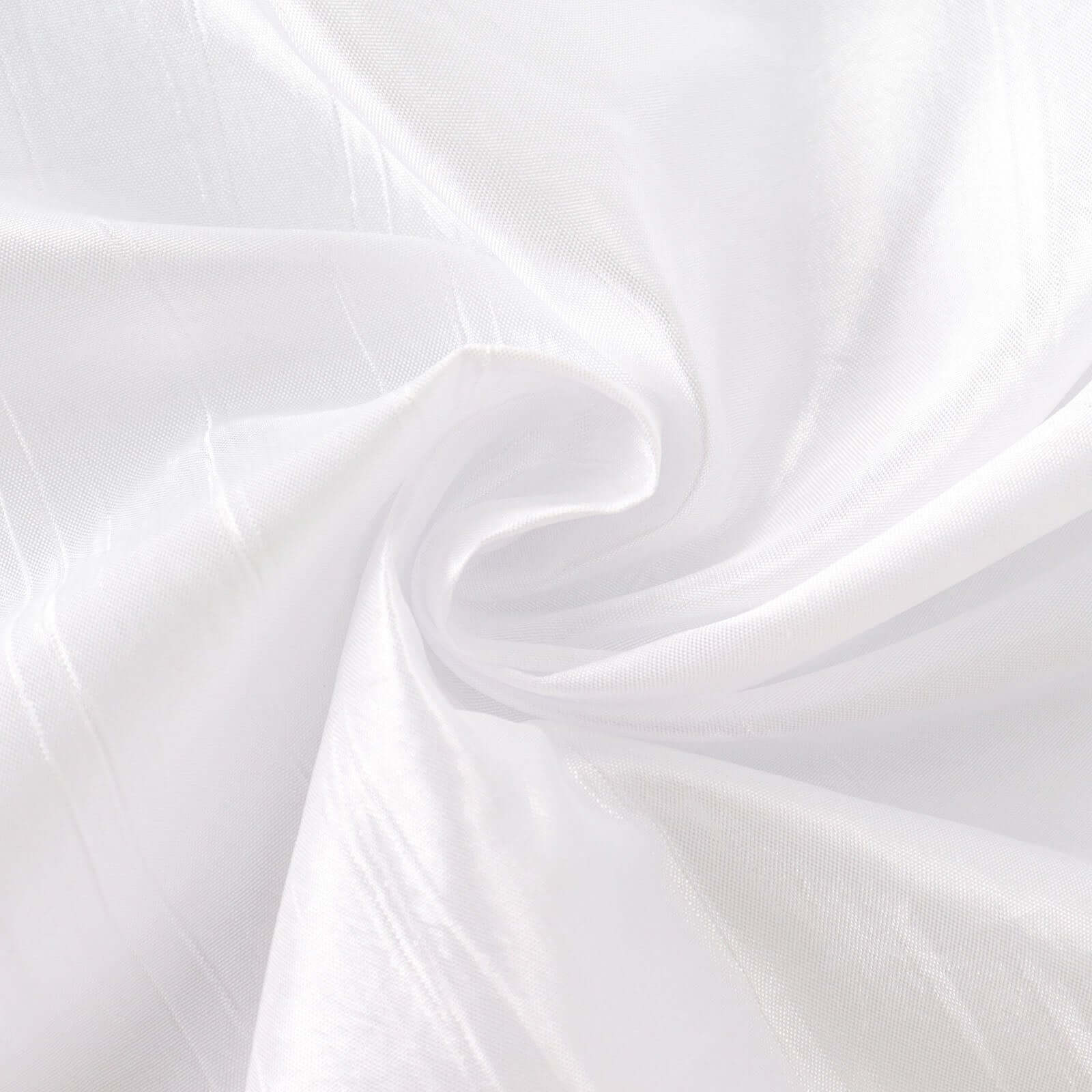 Taffeta 72"x72" Table Overlay Square Tablecloth White - Accordion Crinkle Design for Stylish Events