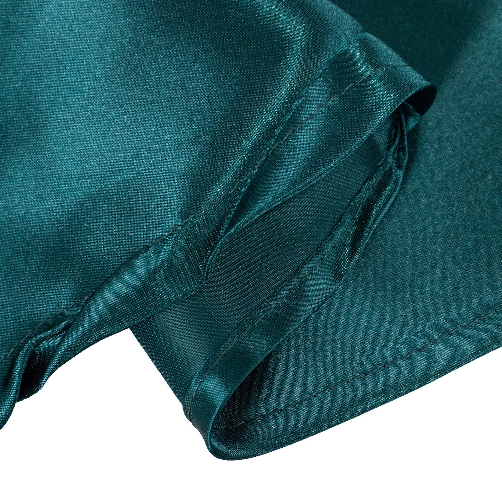 Satin 132" Round Tablecloth Peacock Teal - Stylish Seamless Table Cover