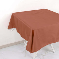 Polyester Square 54"x54" Tablecloth Terracotta (Rust) - Wrinkle-Resistant & Durable Table Cover