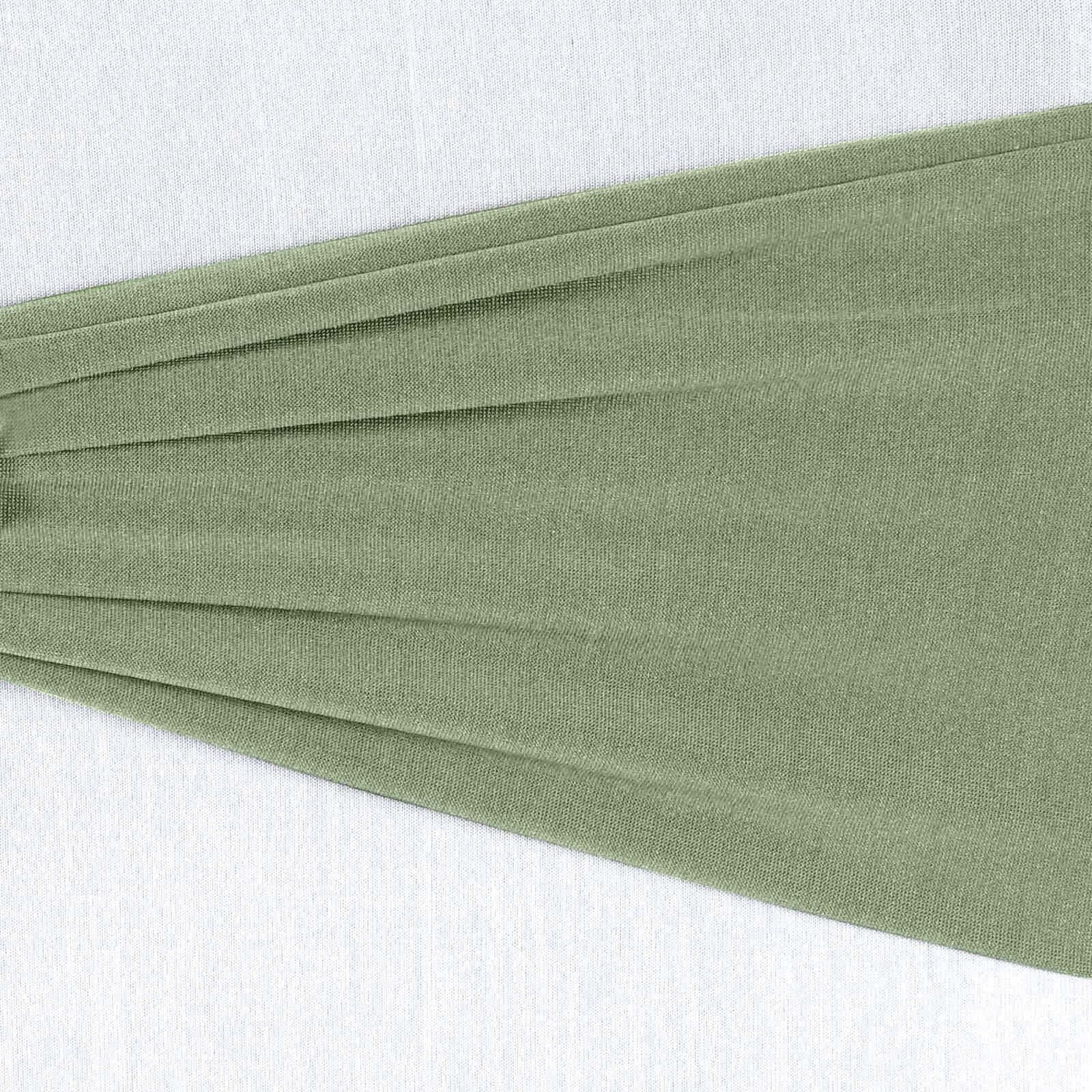 5 Pack Stretch Spandex Chair Sashes Dusty Sage Green - Fitted Finish Two Ply Heavy Duty Chair Bands 5"x12"