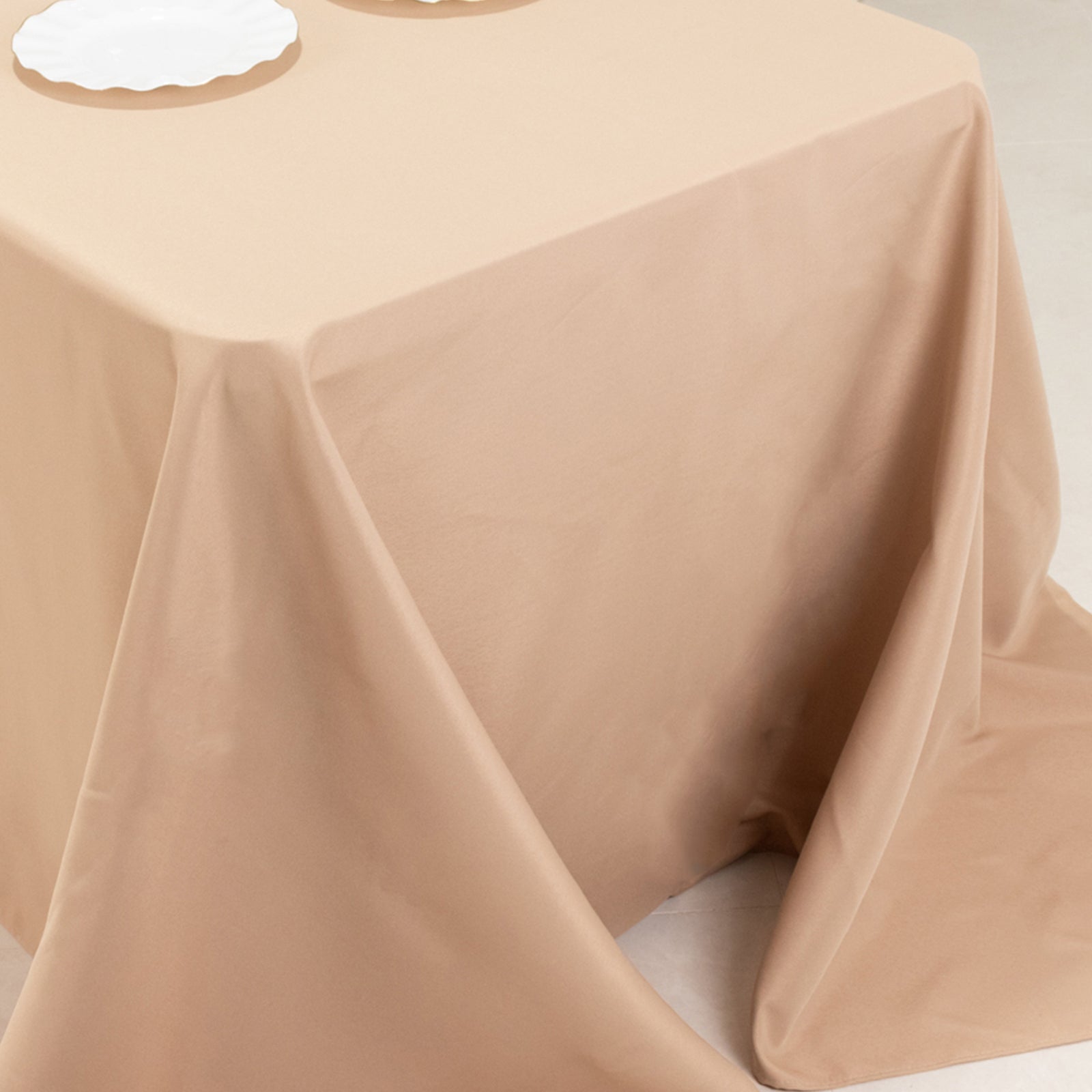Premium Polyester 90"x156" Rectangle Tablecloth Nude - Seamless 220GSM Stain-Resistant Table Cover