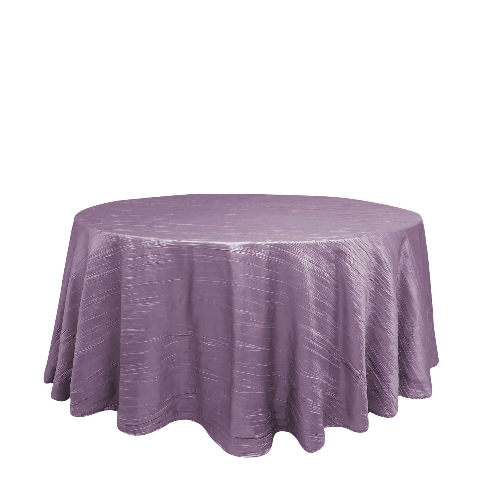 Taffeta 120" Round Tablecloth Violet Amethyst - Seamless Accordion Crinkle Table Cover
