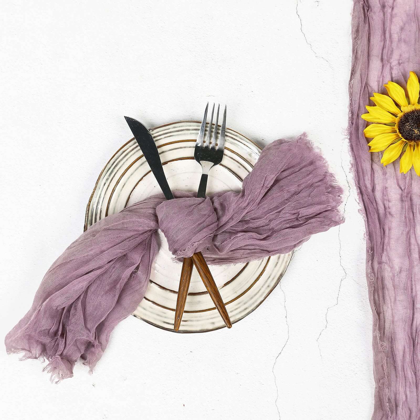 5 Pack Gauze Cheesecloth 24"x19" Napkins Violet Amethyst Reusable Dinner Napkins