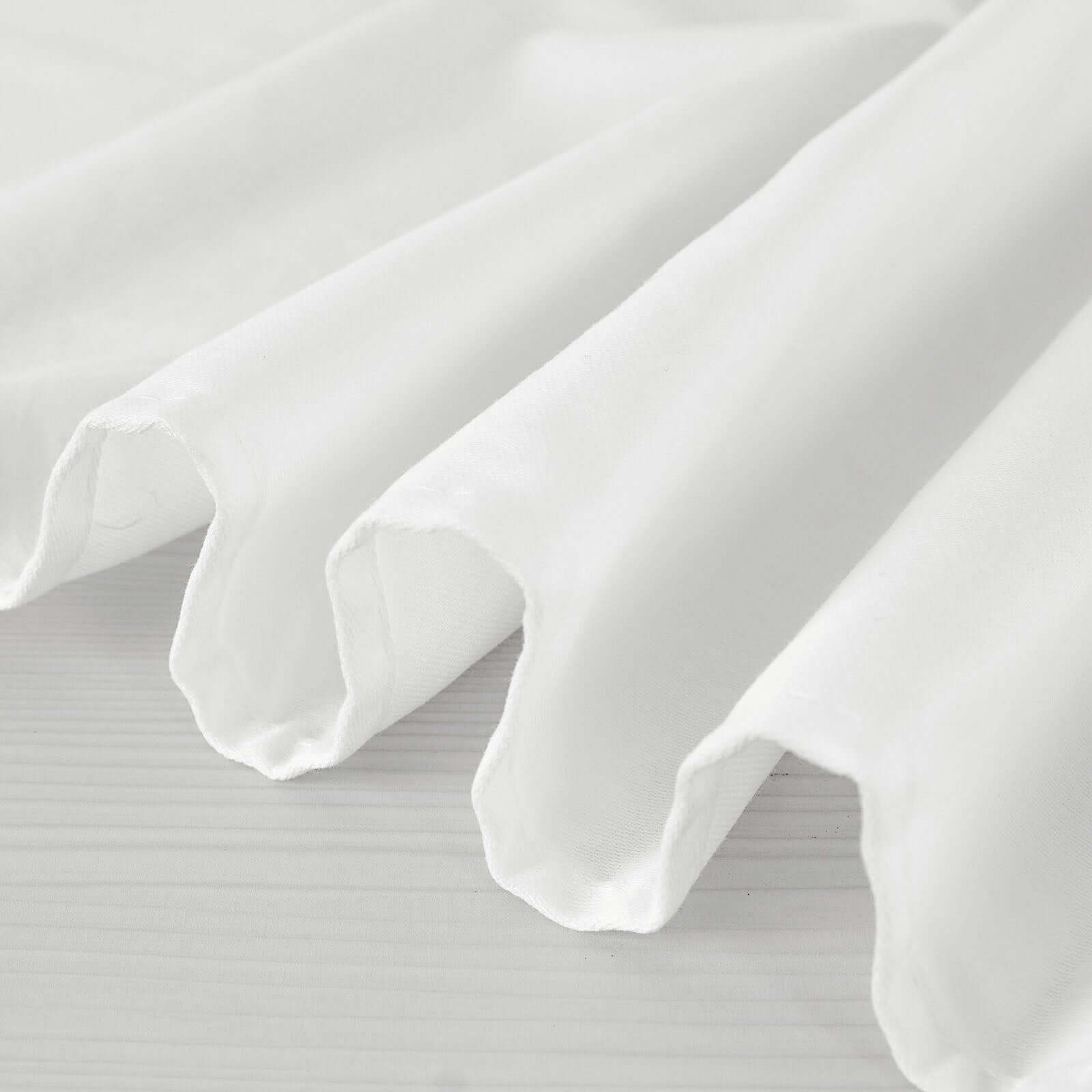 100% Cotton 90"x90" Table Overlay Square Tablecloth White Linen - Sophisticated, Soft & Breathable Fabric Table Cover