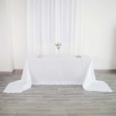 Taffeta 90"x156" Rectangle Tablecloth White - Seamless Accordion Crinkle Design for Stylish Celebrations