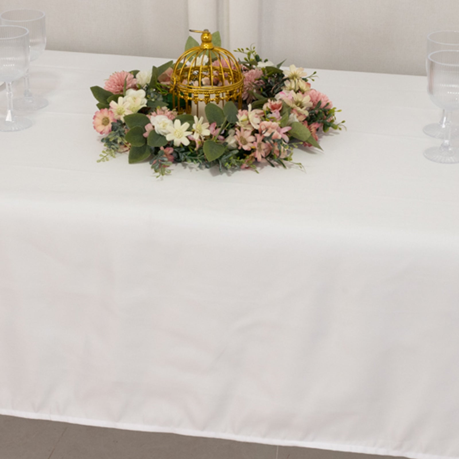 Lamour Satin 60"x102" Rectangle Tablecloth White - Durable & Silky Soft Feel Table Cover for Weddings & Banquets