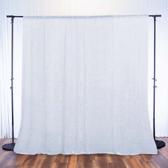 White Crushed Velvet Backdrop Curtain – 8ft x 8ft Event Drape with Rod Pocket, Privacy Panel for Photo Booths & Events
