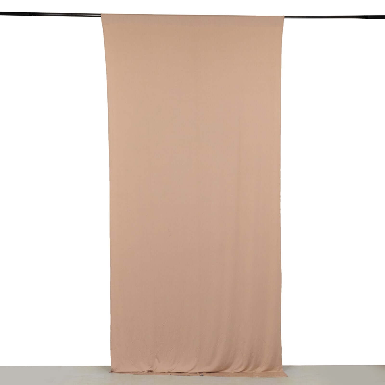 Nude 4-Way Stretch Spandex Event Curtain Drapes, Wrinkle Free Backdrop Event Panel with Rod Pockets - 5ftx10ft