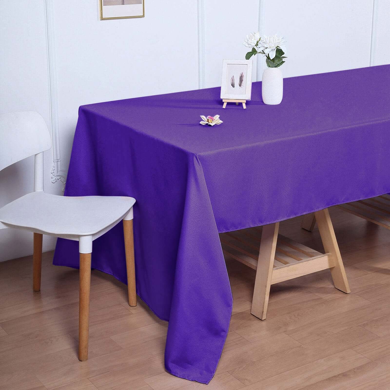 Polyester 60"x126" Rectangle Tablecloth Purple - Wrinkle-Resistant Table Cover