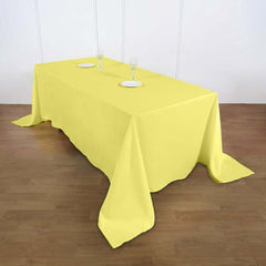 Polyester 90"x132" Rectangle Tablecloth Yellow - Seamless Wrinkle-Resistant Table Cover