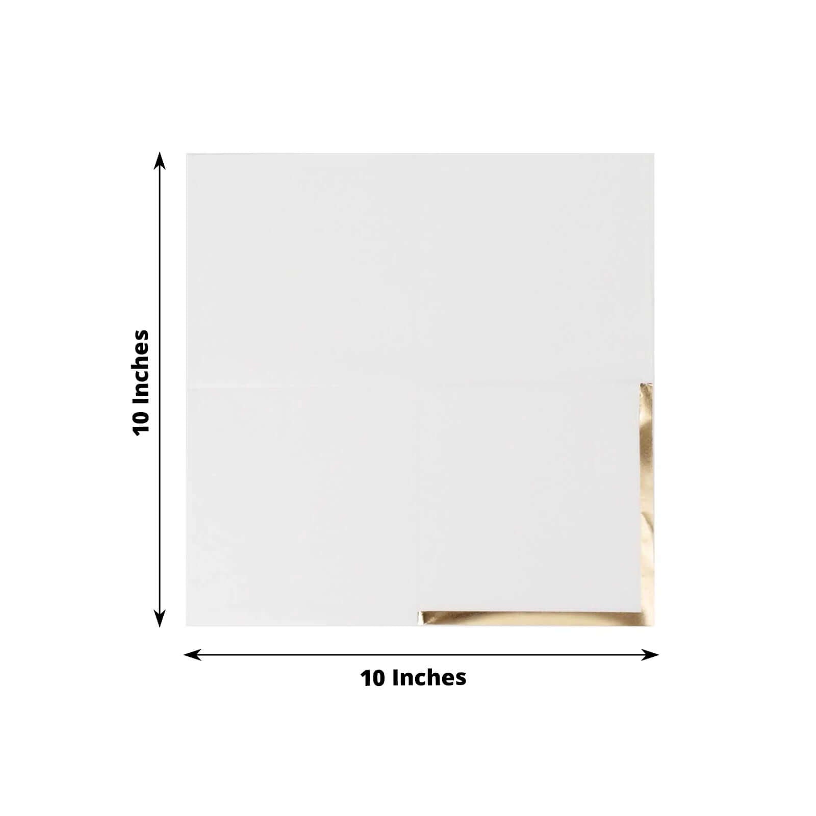 50-Pack Paper Beverage Napkins White with Gold Foil Edge - 2 Ply Disposable Soft 18GSM Cocktail Napkins for Events 5"x5"