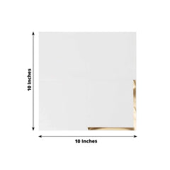 50-Pack Paper Beverage Napkins White with Gold Foil Edge - 2 Ply Disposable Soft 18GSM Cocktail Napkins for Events 5"x5"