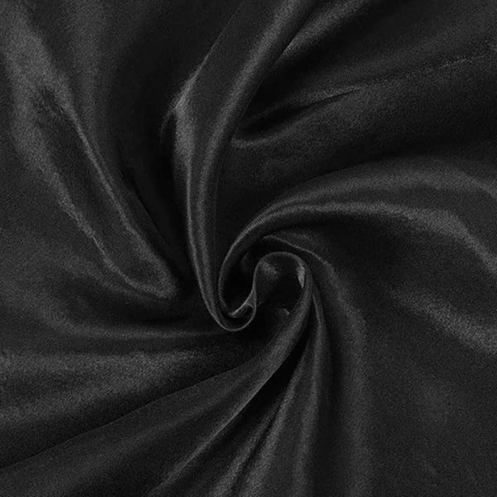 Satin Rectangular 72"x120" Tablecloth Black - Smooth & Easy to Maintain Table Cover