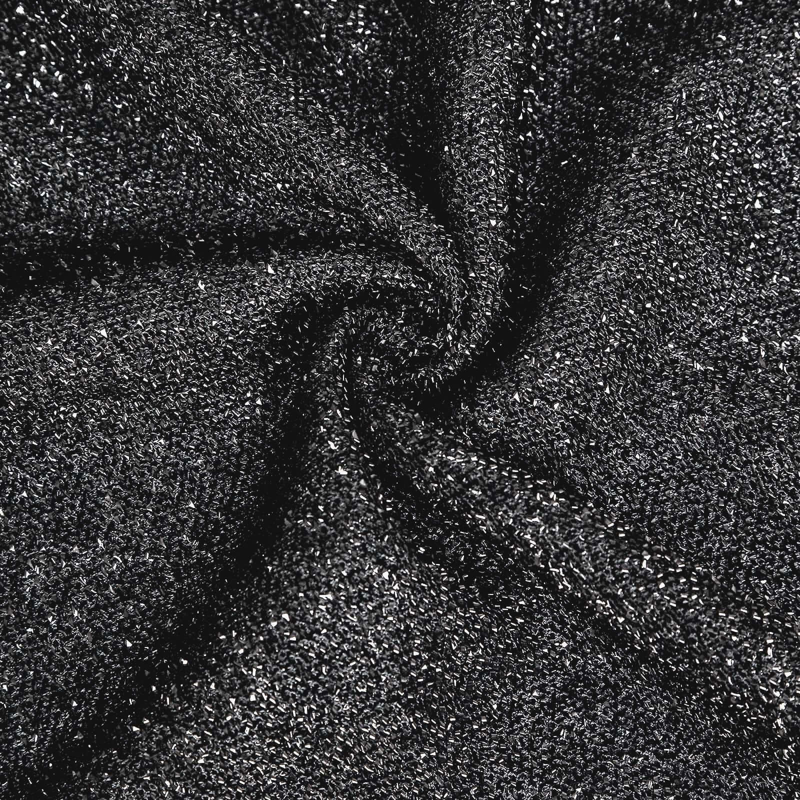 6ft Black Shimmer Tinsel Spandex Chiara Backdrop Stand Cover For Fitted Round Top Wedding Arch