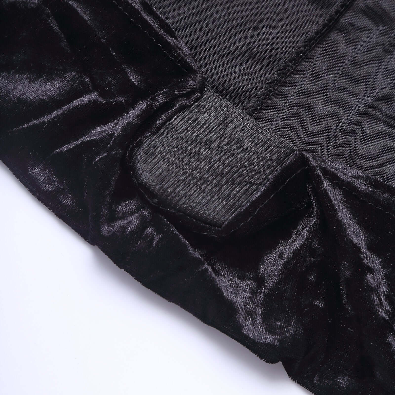 Crushed Velvet Spandex 30" Round Cocktail Table Cover Black Smooth Highboy Tablecloth