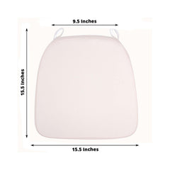 Chiavari Chair Cushion with 1.5" Thick Memory Foam and Ties Blush - Stylish Removable Cover for Comfort