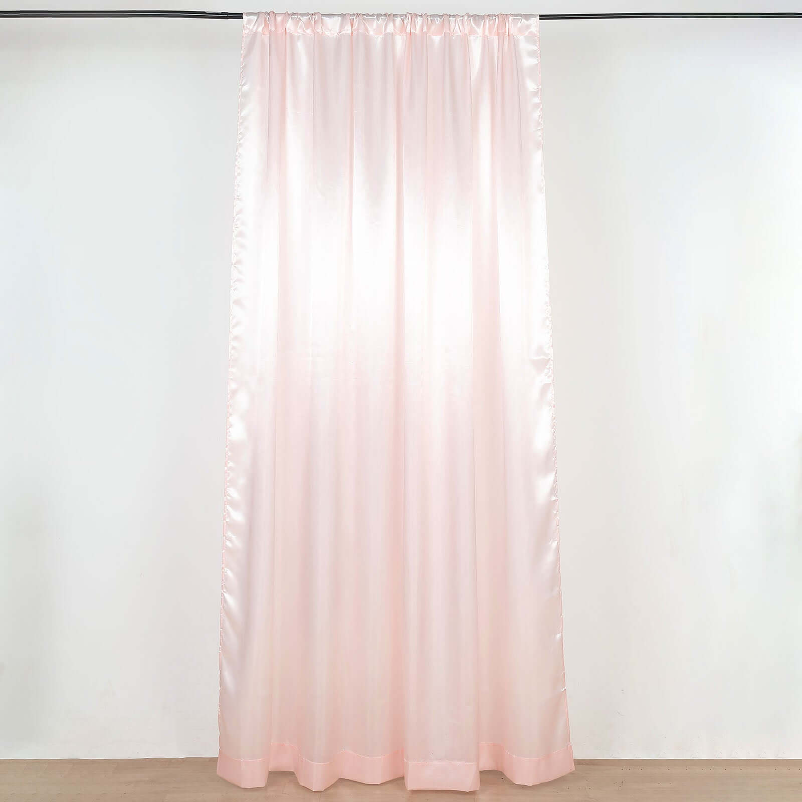 8ftx10ft Blush Satin Event Curtain Drapes, Backdrop Event Panel