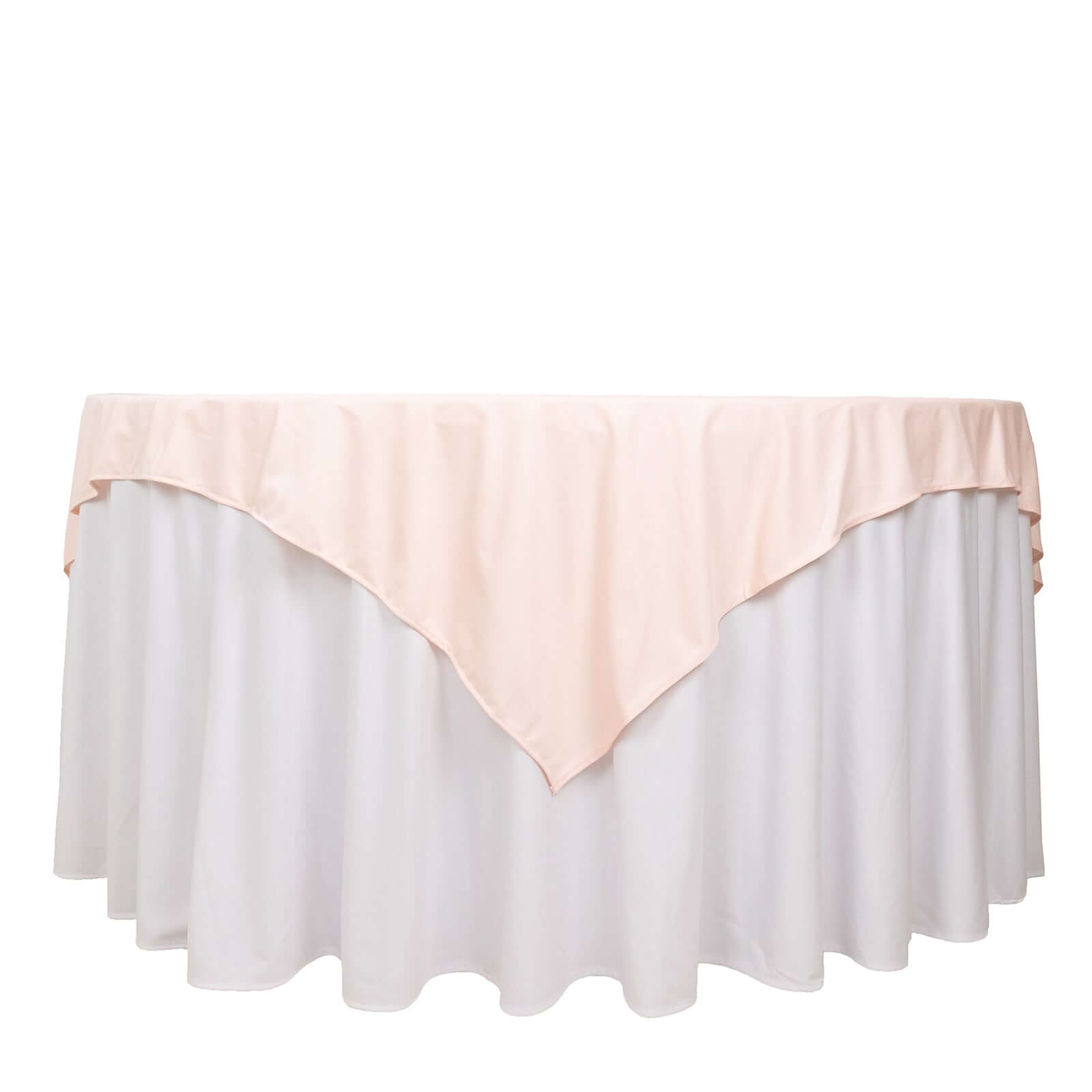 Scuba 70"x70" Table Overlay Square Tablecloth Blush - Wrinkle Free & Stain Resistant Table Cover