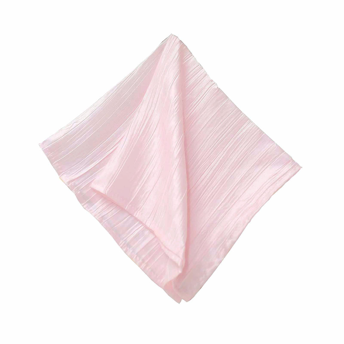 5 Pack Taffeta 20"x20" Napkins Blush - Accordion Crinkle Dinner Napkins