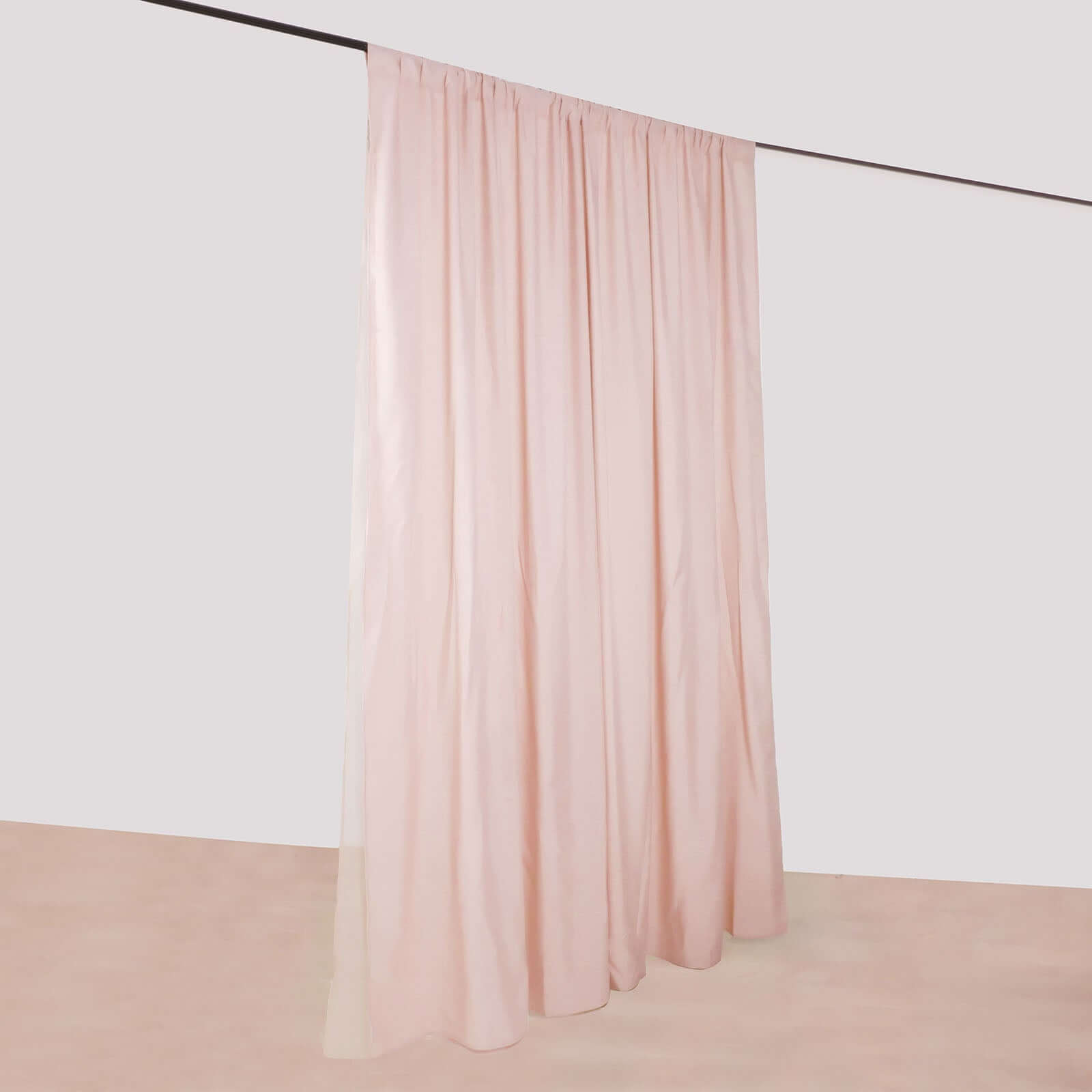 Dusty Rose Chiffon Polyester Event Curtain Drapes, Dual Layer Divider Backdrop Curtain Panels with Rod Pockets - 10ftx10ft