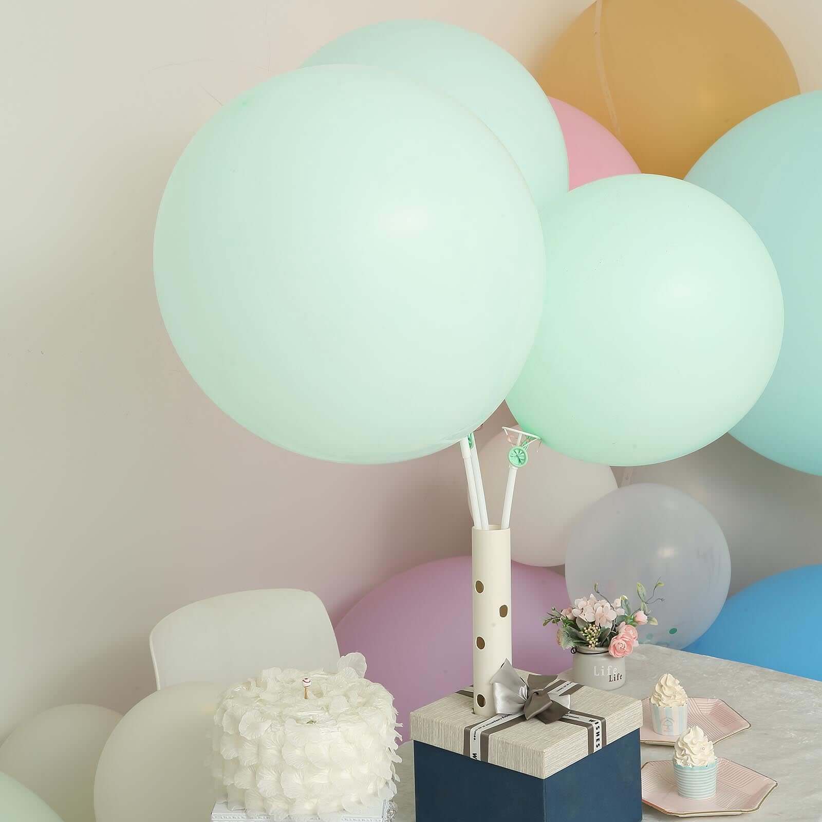 10 Pack 18" Matte Pastel Seafoam Helium or Air Latex Party Balloons