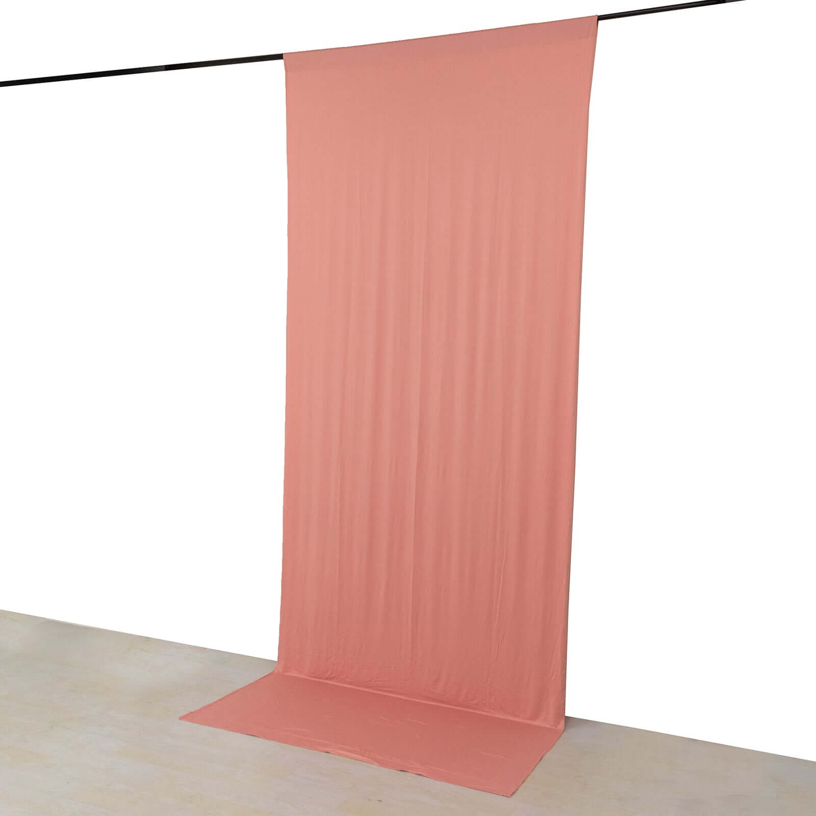 Dusty Rose 4-Way Stretch Spandex Event Curtain Drapes, Wrinkle Free Backdrop Event Panel with Rod Pockets - 5ftx12ft