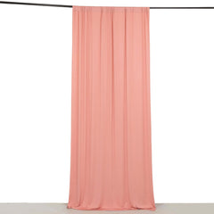Dusty Rose 4-Way Stretch Spandex Event Curtain Drapes, Wrinkle Free Backdrop Event Panel with Rod Pockets - 5ftx10ft