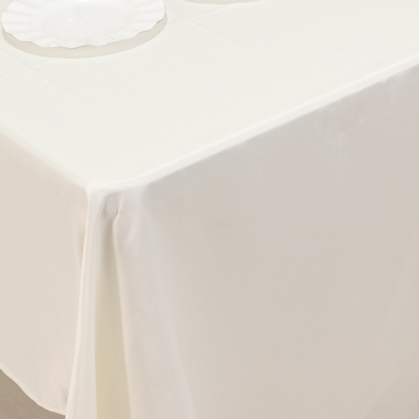 Lamour Satin 60"x126" Rectangle Tablecloth Ivory - Soft & Silk-Like Table Cover