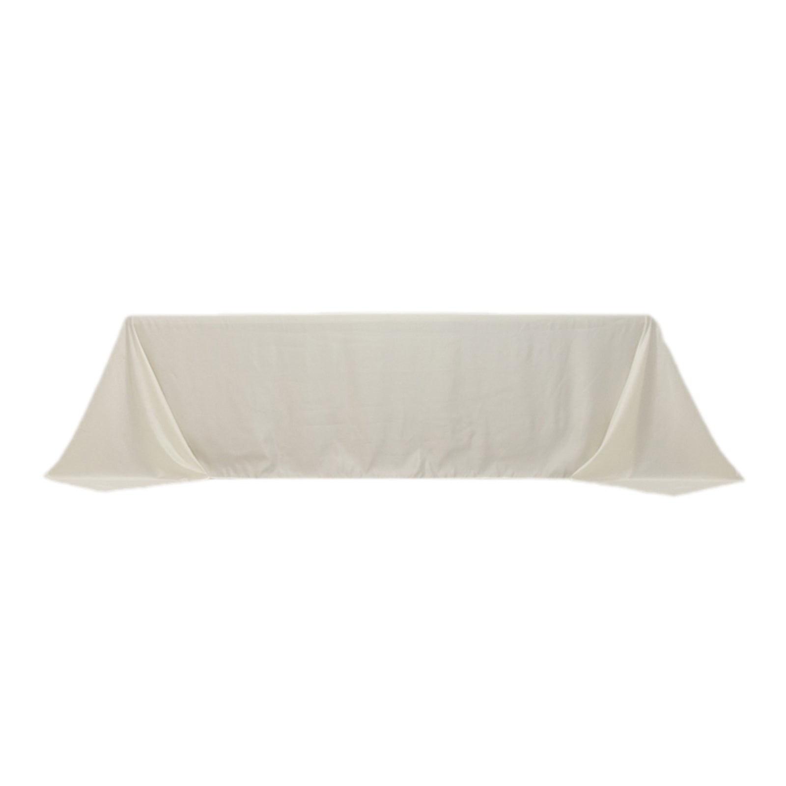 Lamour Satin 90"x156" Rectangle Tablecloth Ivory - Luxurious, Soft Seamless Table Cover
