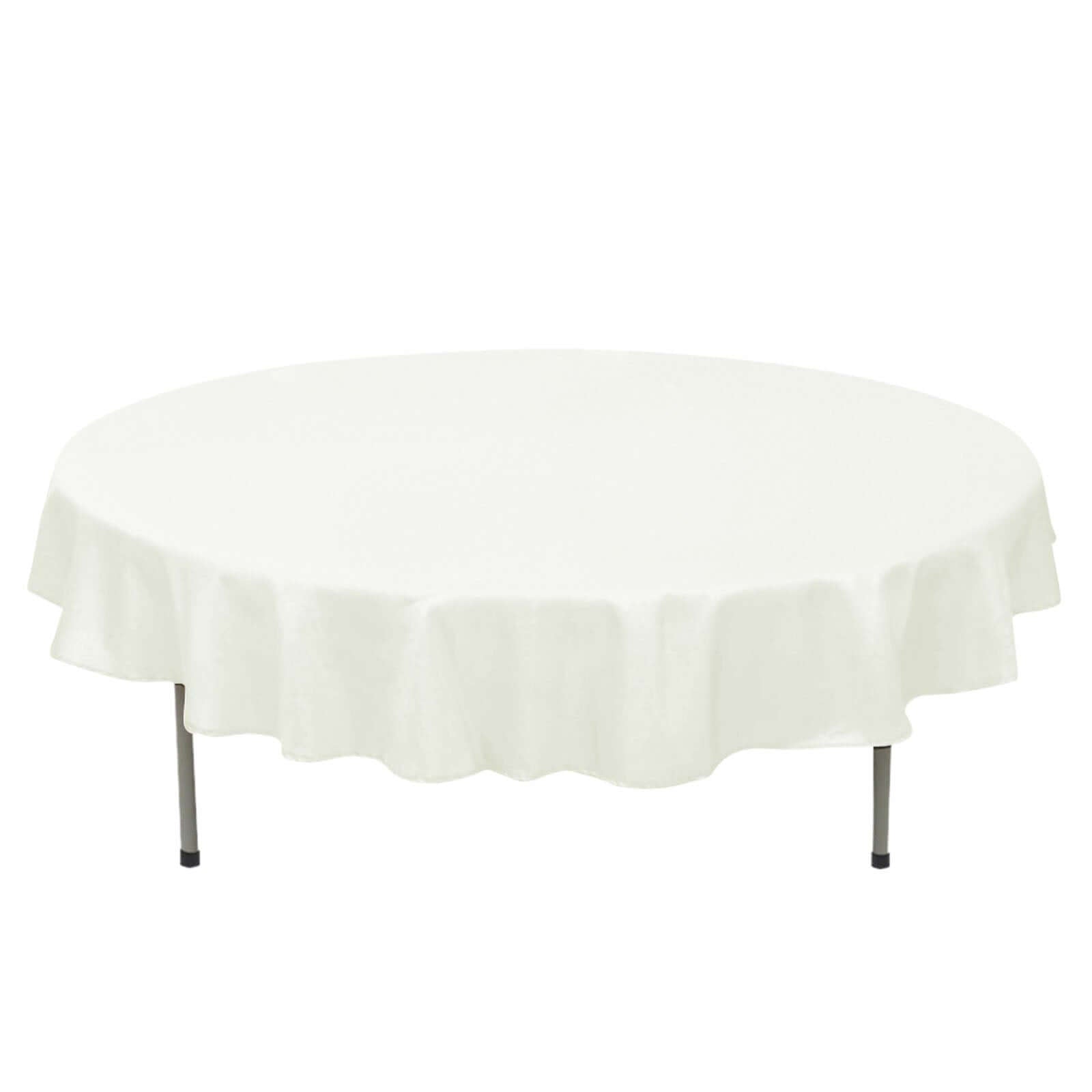 Premium Polyester 70" Round Tablecloth Ivory - Stain and Wrinkle-Resistant 220GSM Table Cover