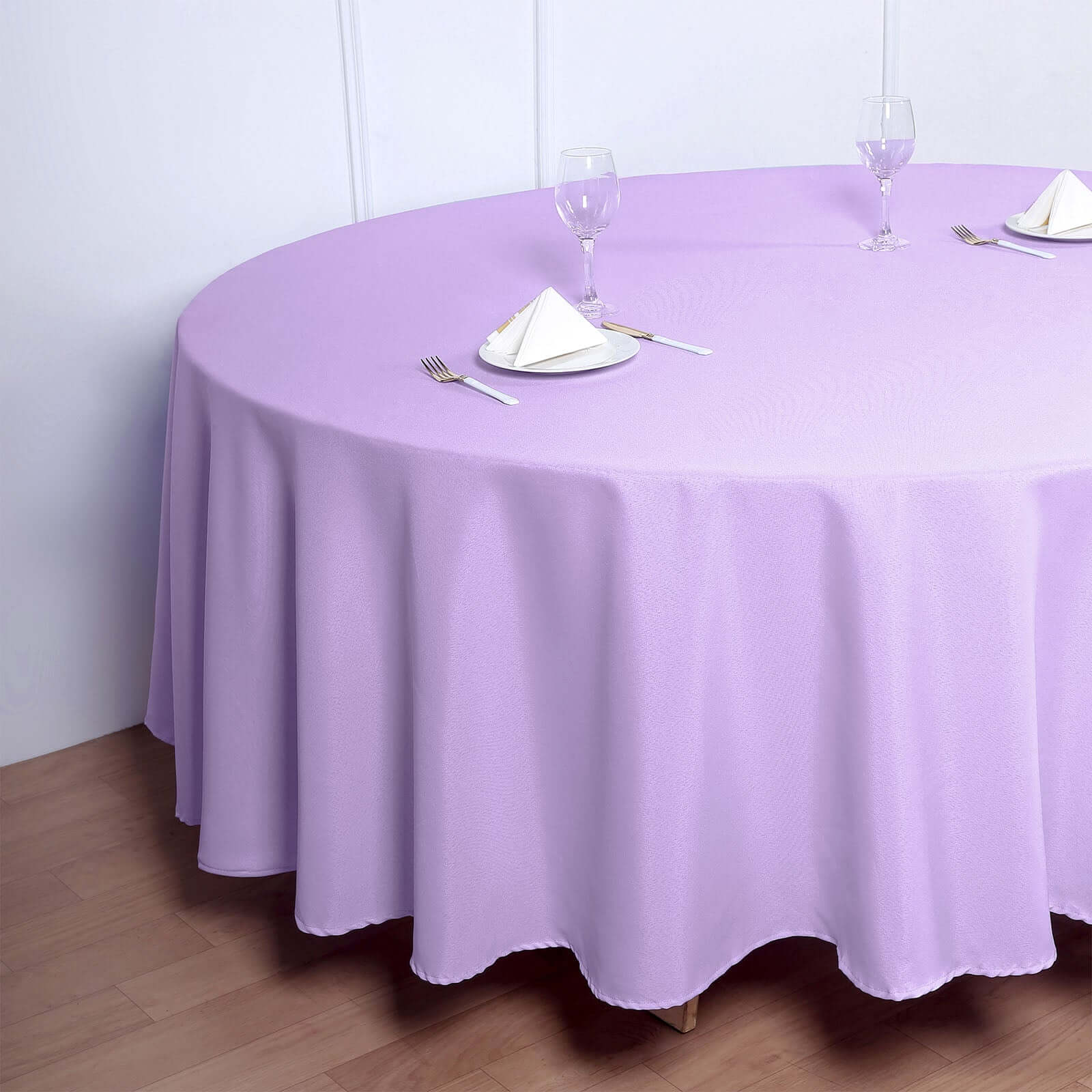 Polyester 108" Round Tablecloth Lavender Lilac - Wrinkle-Resistant Table Cover