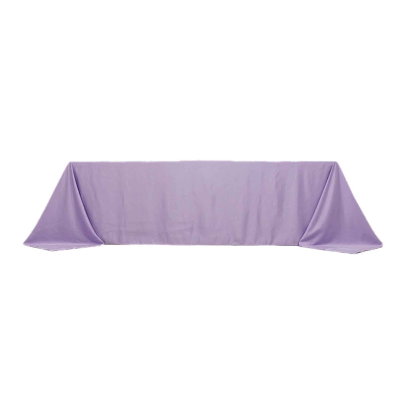 Lamour Satin 90"x156" Rectangle Tablecloth Lavender Lilac - Luxurious, Soft Seamless Table Cover
