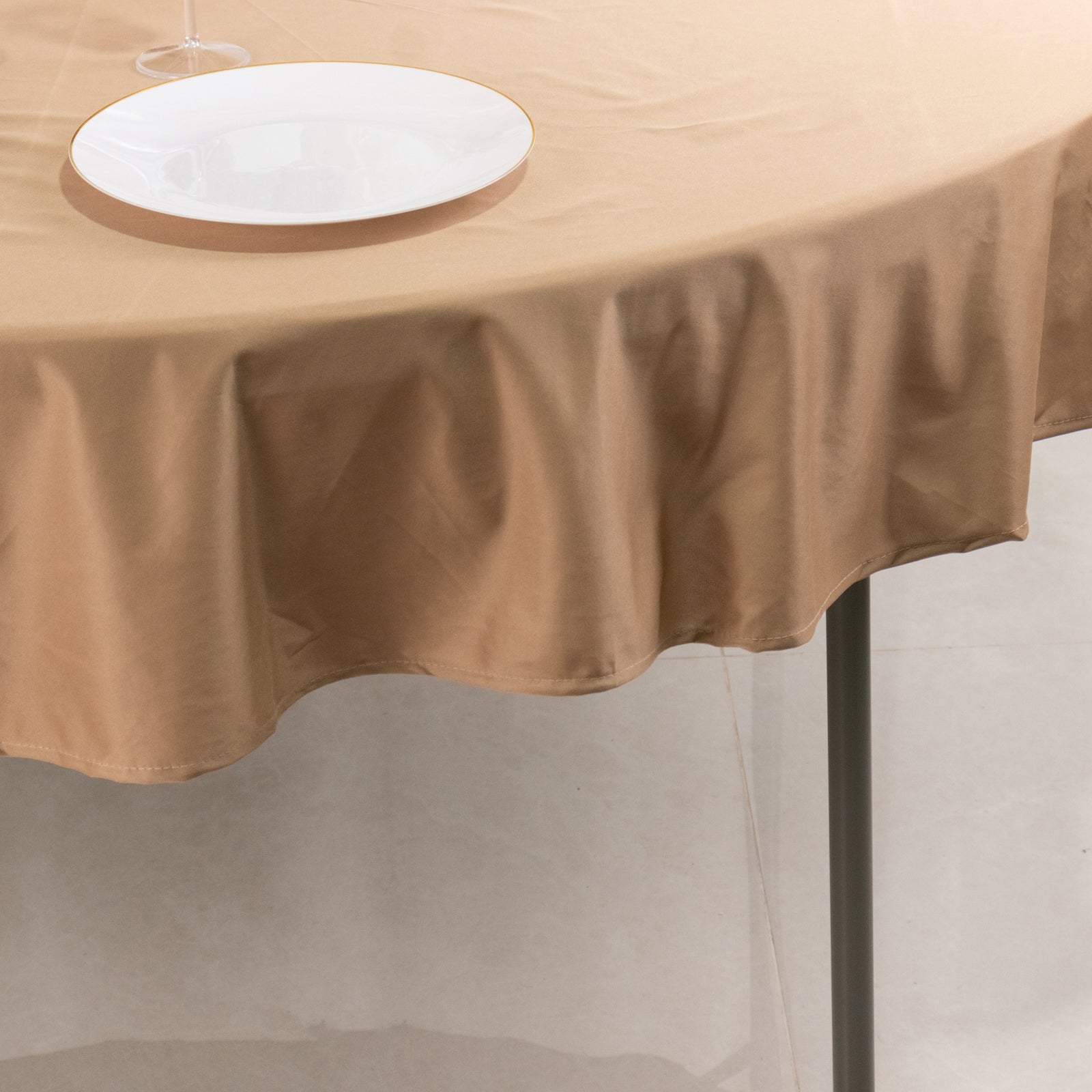 Scuba Round 70" Tablecloth Nude - Wrinkle Free & Stain Resistant Table Cover