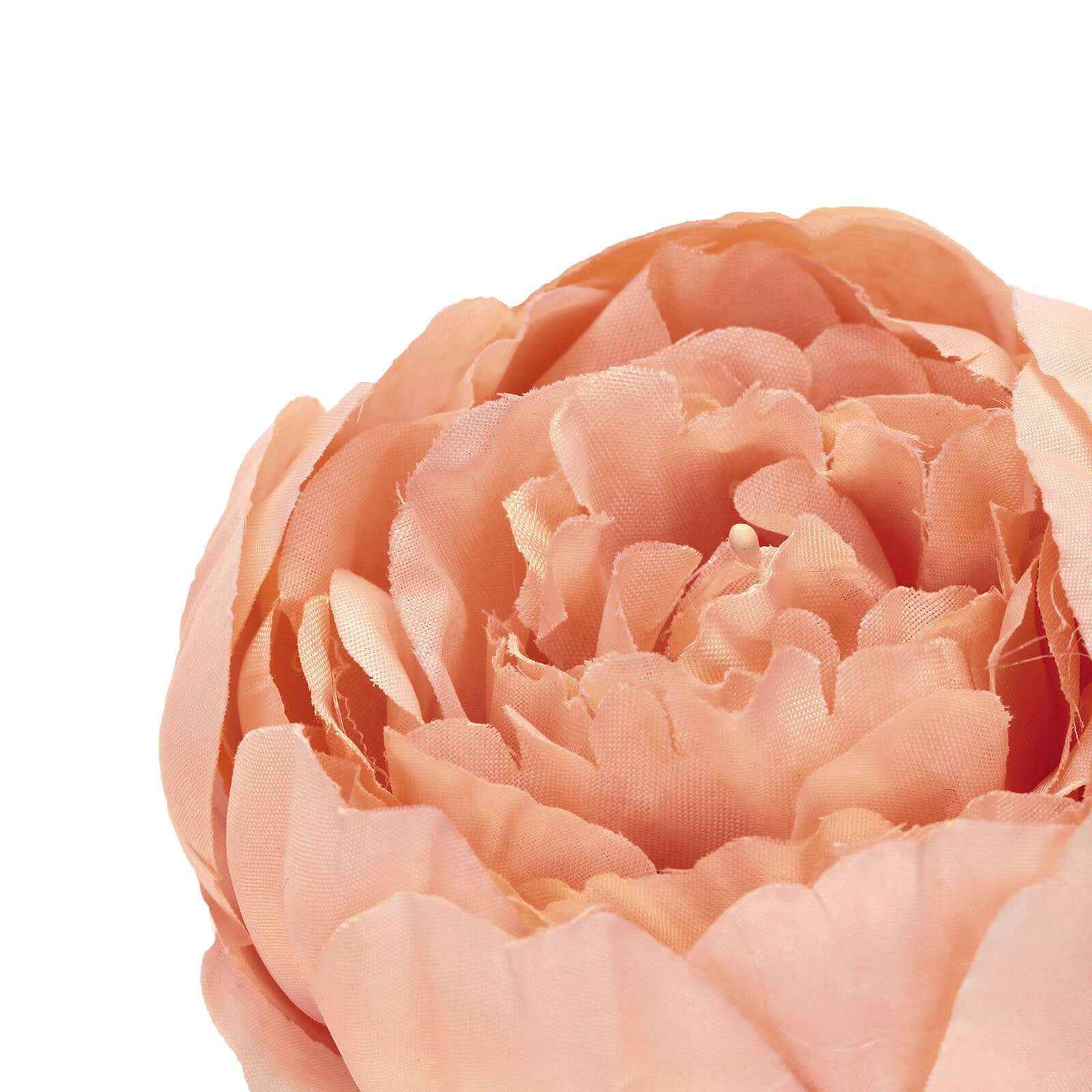 10-Pack Artificial Peony Flower Heads Peach - Versatile Faux Craft Flowers for DIY Event Styling Scrapbooking & Floral Arrangements 3"