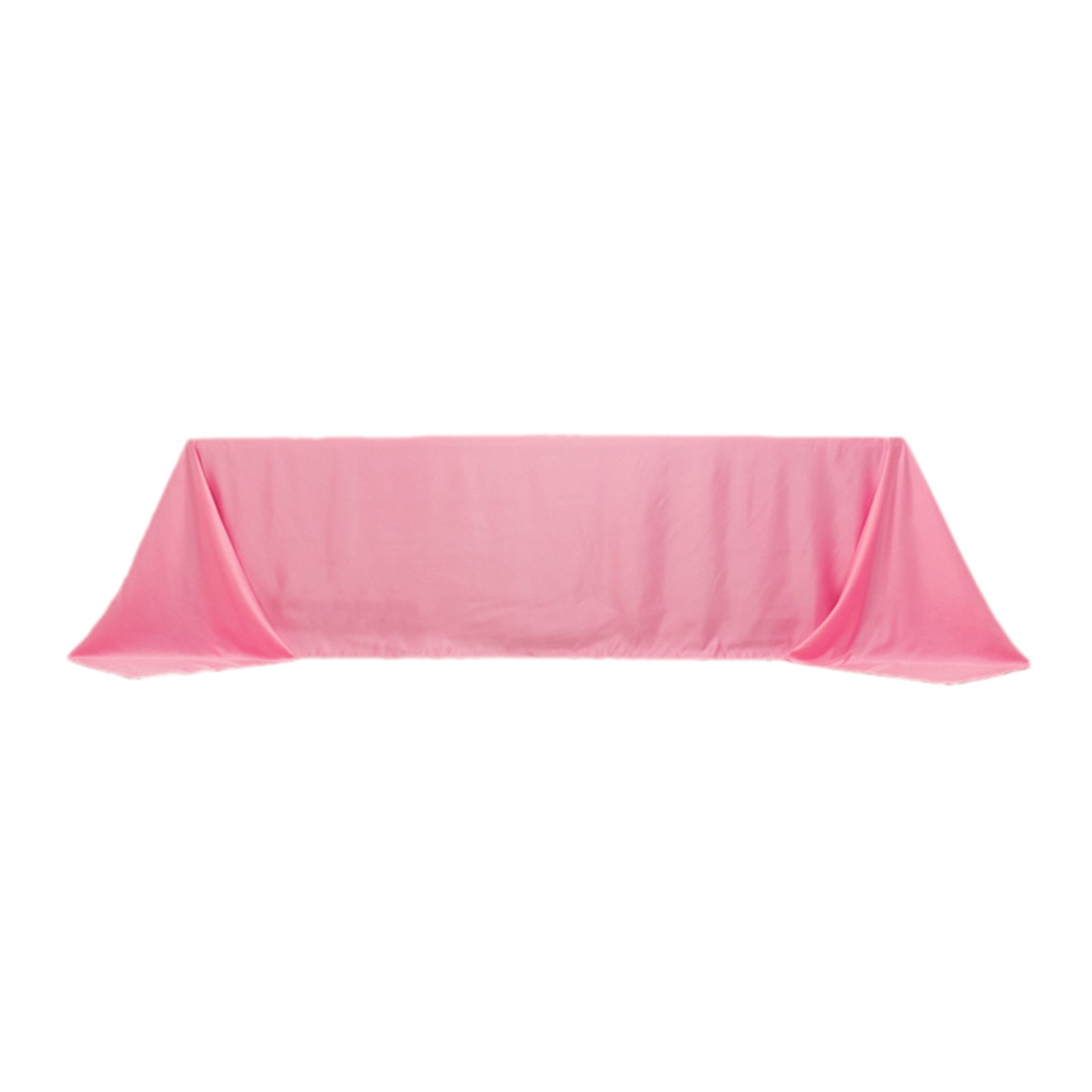 Lamour Satin 90"x156" Rectangle Tablecloth Pink - Luxurious, Soft Seamless Table Cover