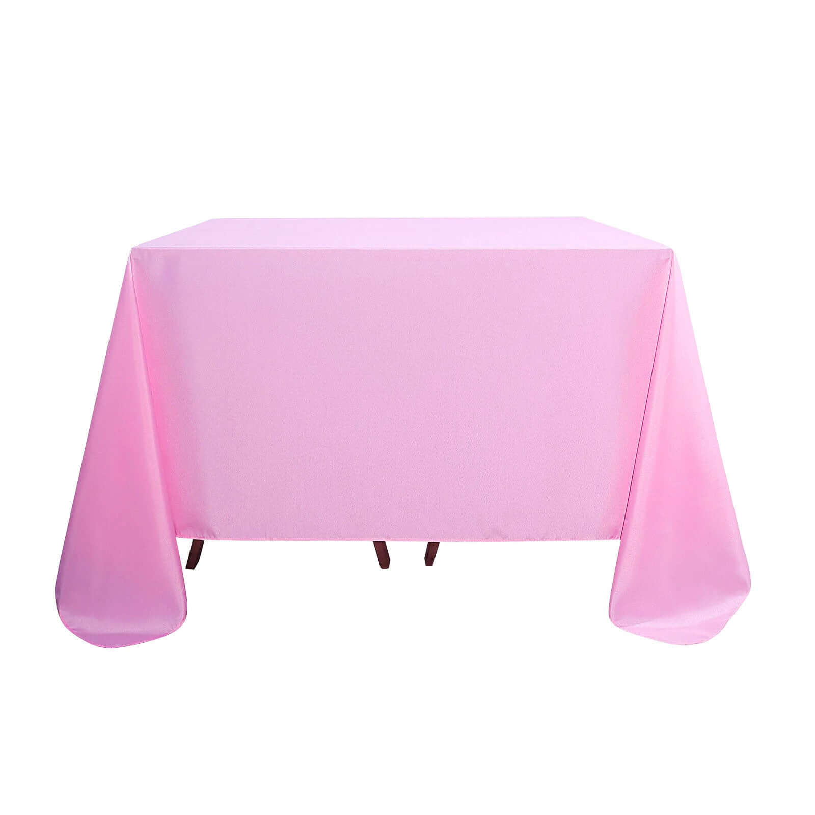 Polyester 90"x90" Table Overlay Square Tablecloth Pink - Wrinkle-Resistant & Durable Table Cover