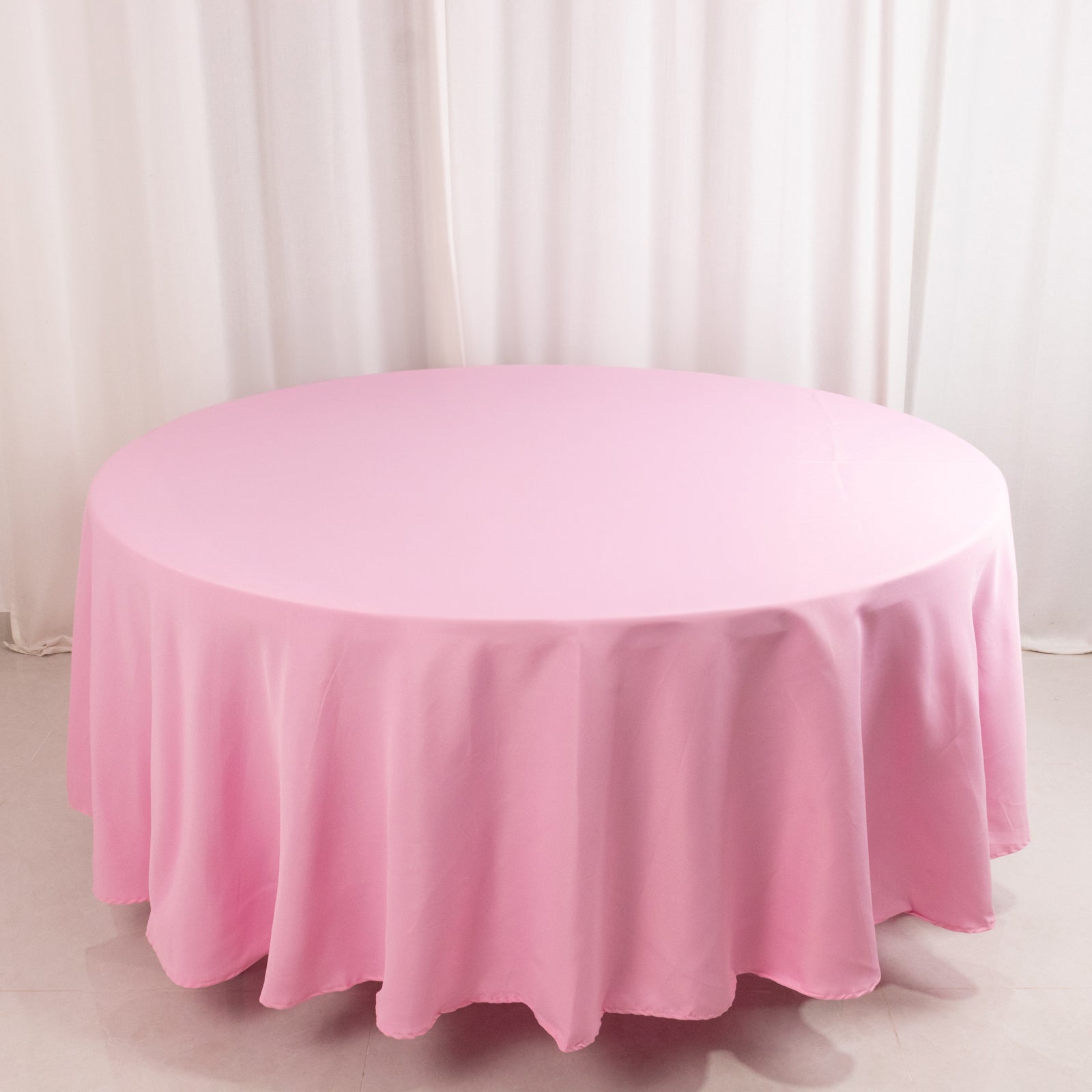 Premium Polyester 108" Round Tablecloth Pink - Wrinkle-Resistant 220GSM Table Cover