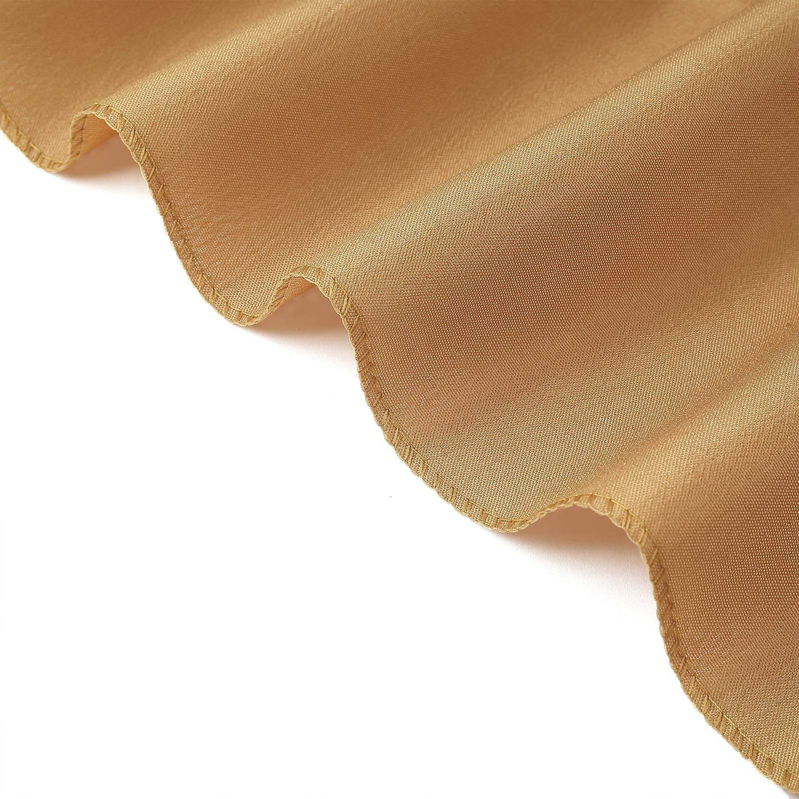 Fitted Polyester 96"x30" Rectangle Tablecloth Gold - Durable and Easy to Maintain Table Cover for Events for Trade Shows, Catering & Events