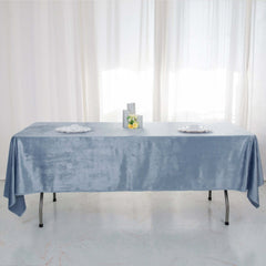 Premium Velvet 60"x102" Rectangle Tablecloth Dusty Blue - Reusable & Soft Table Cover