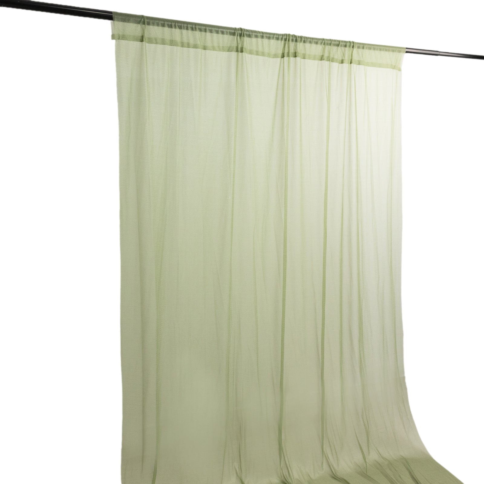 Dusty Sage Green Sheer Backdrop Drape – 5ft x 14ft Wedding Arch & Ceiling Decor Panel, Wrinkle Free with Soft Shimmer