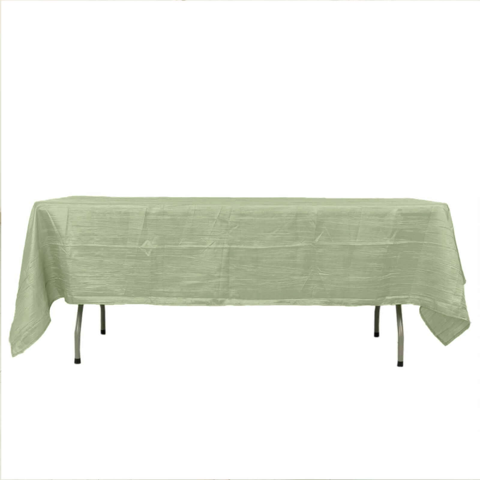 Taffeta 60"x102" Rectangle Tablecloth Sage Green - Accordion Crinkle Table Cover