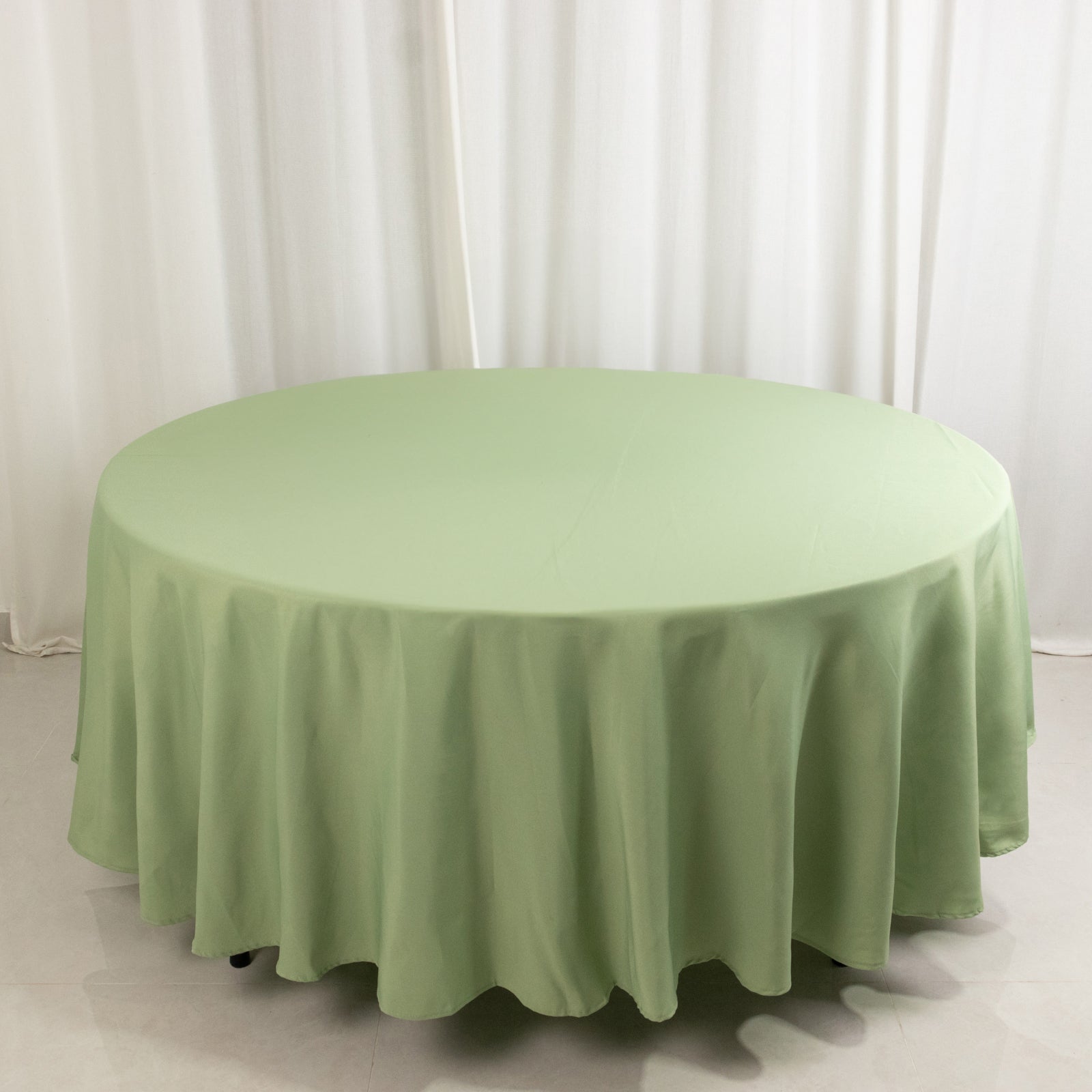 Premium Polyester 108" Round Tablecloth Sage Green - Wrinkle-Resistant 220GSM Table Cover