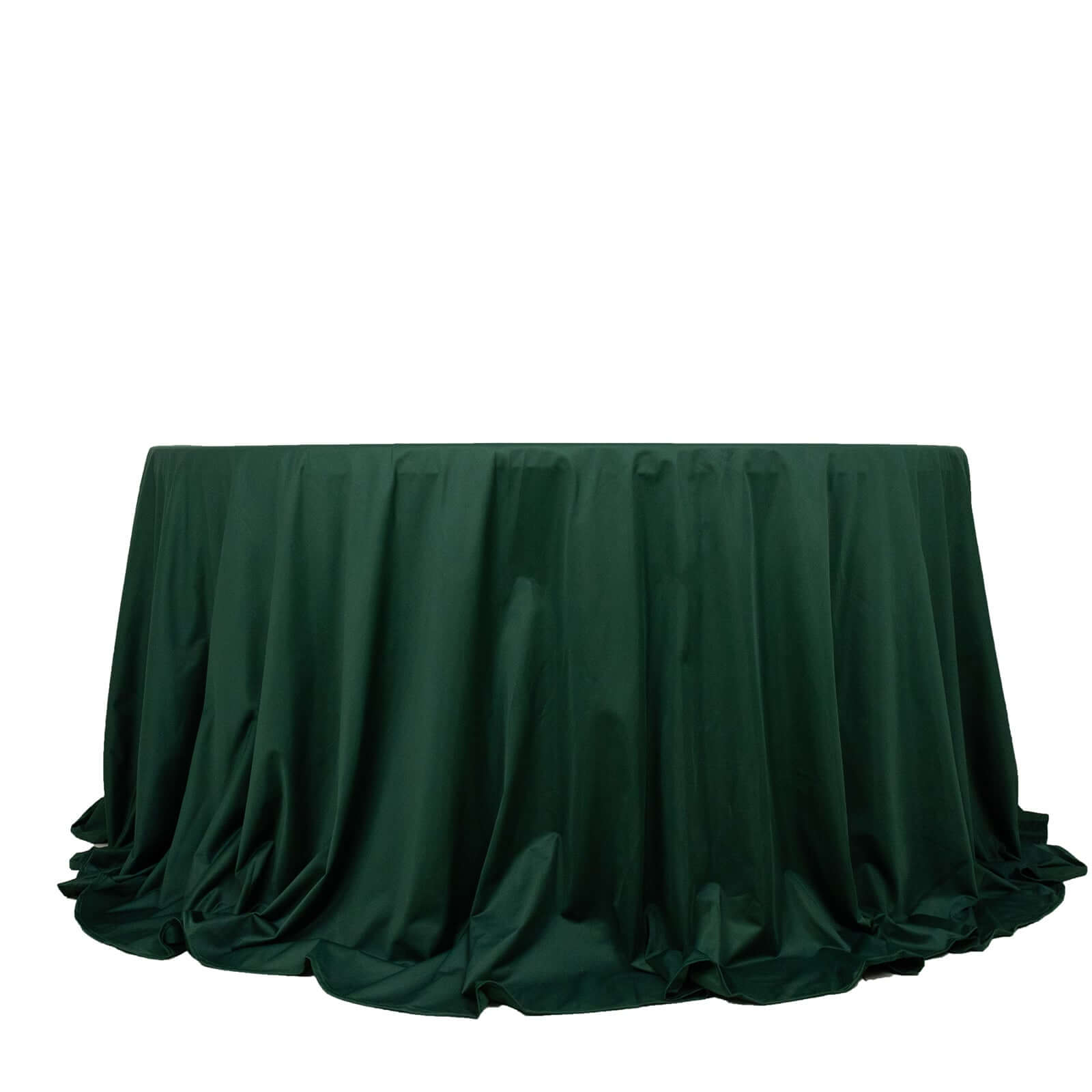 Scuba Round 132" Tablecloth Hunter Emerald Green - Wrinkle Free & Stain Resistant Seamless Table Cover