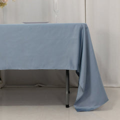 Lamour Satin 60"x126" Rectangle Tablecloth Dusty Blue - Soft & Silk-Like Table Cover