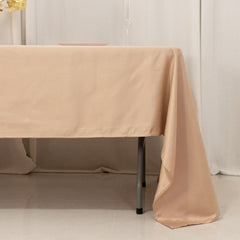 Lamour Satin 60"x126" Rectangle Tablecloth Nude - Soft & Silk-Like Table Cover