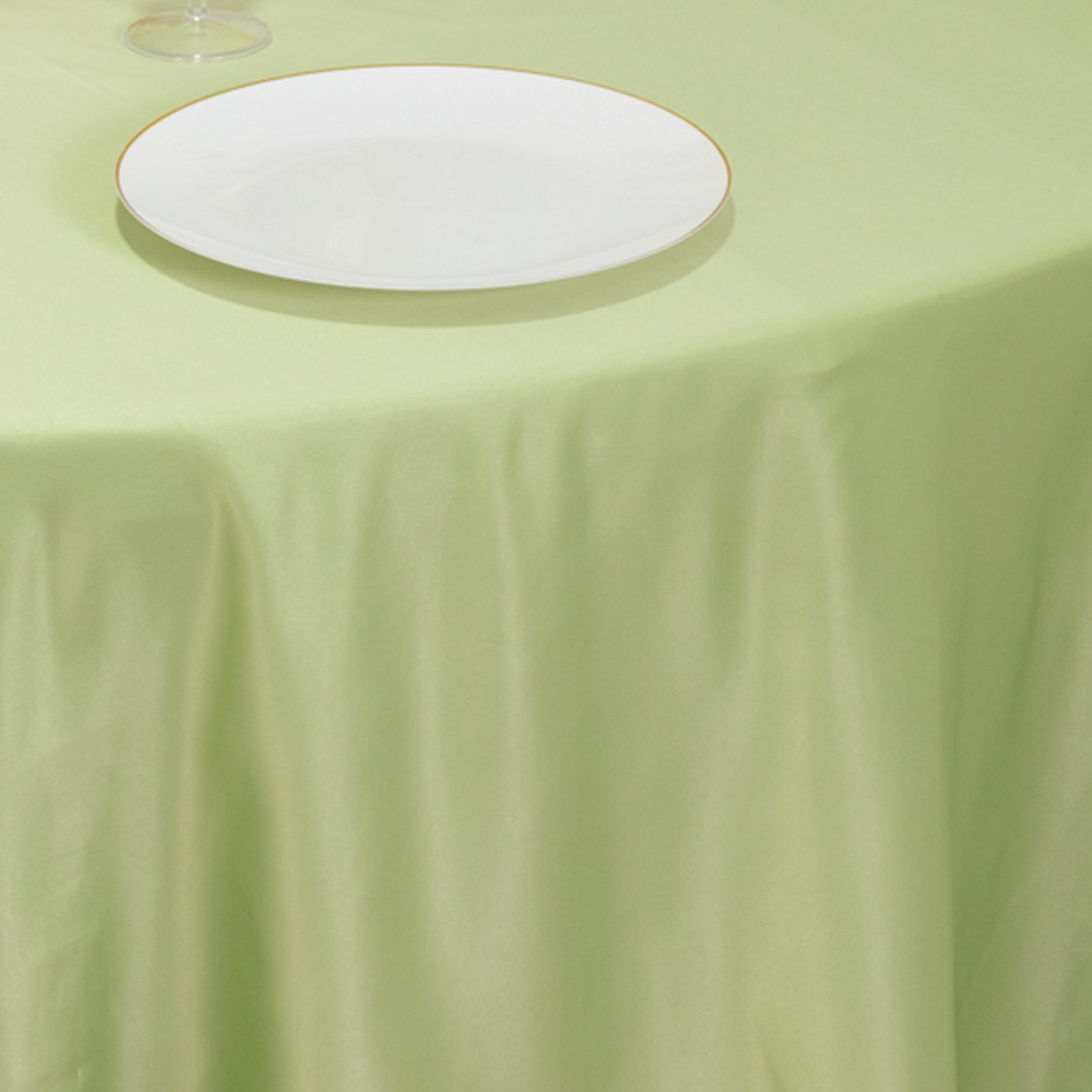 Lamour Satin 120" Round Tablecloth Sage Green - Seamless Table Cover with Soft Tempered Sheen