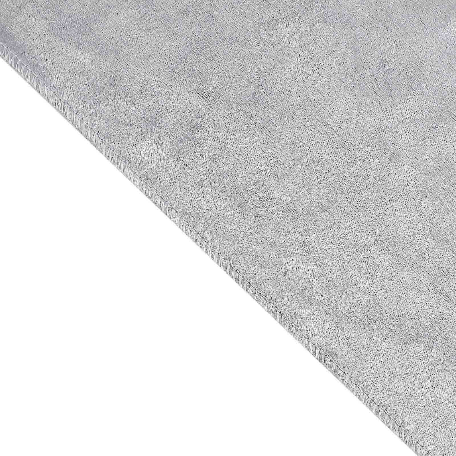 Premium Velvet 60"x102" Rectangle Tablecloth Silver - Reusable & Soft Table Cover
