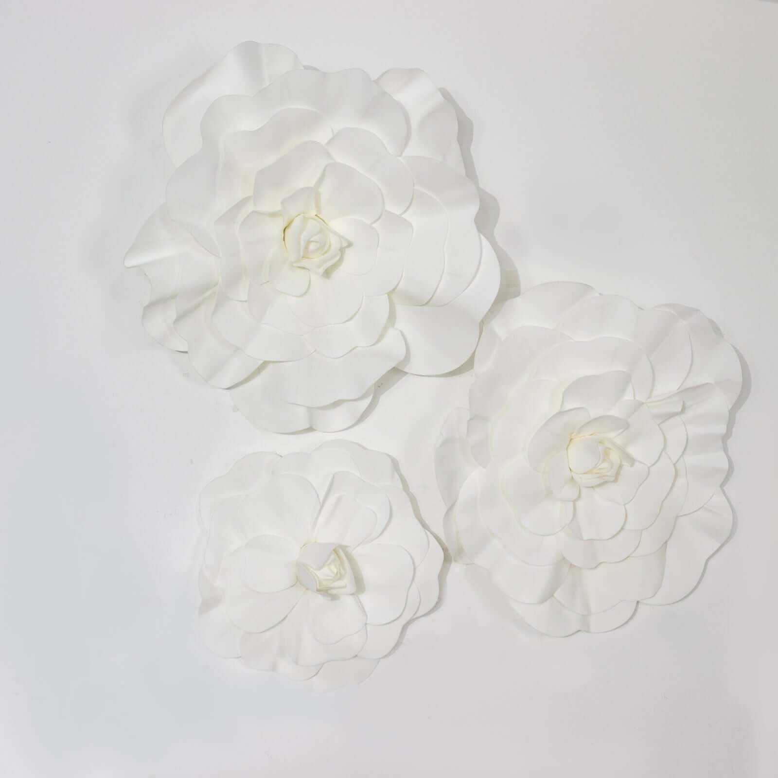 2 Pack 24" Large White Real Touch Artificial Foam DIY Craft Roses
